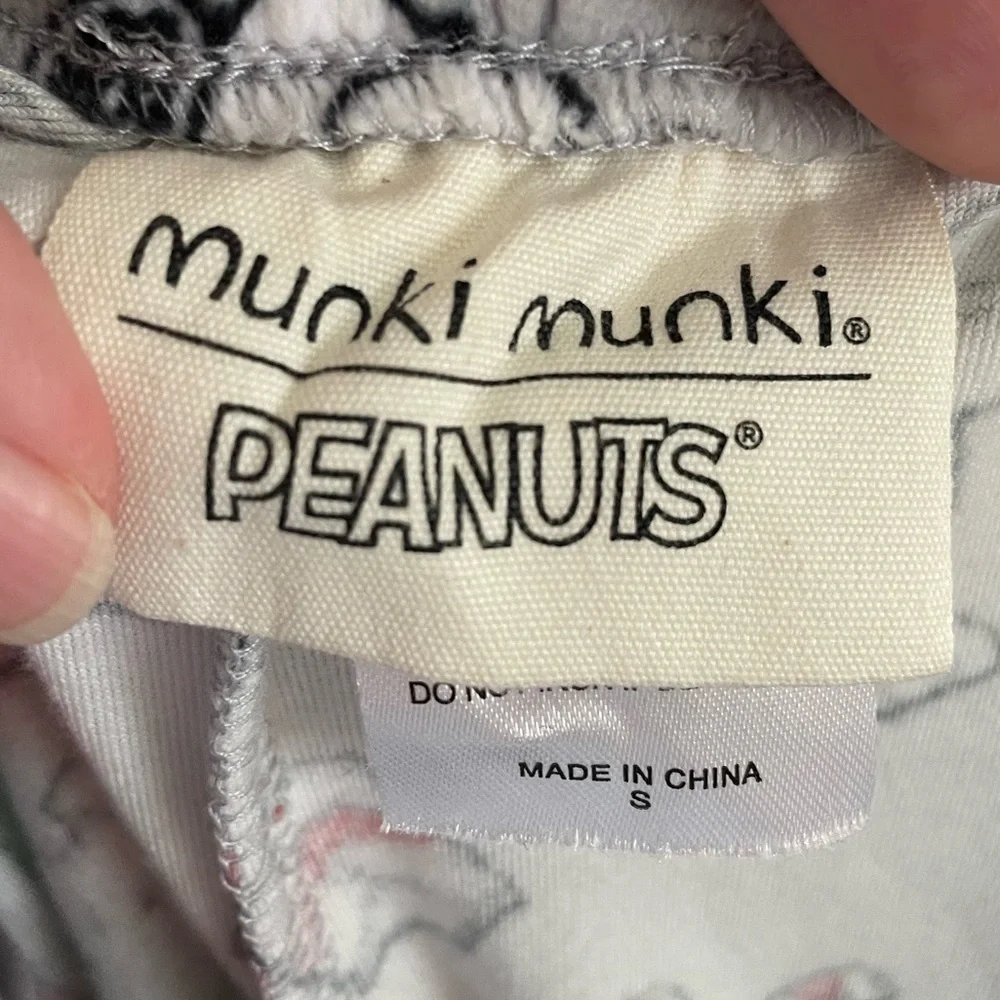 Munki Munki Peanuts Snoopy Christmas fleece pajama bottoms small lounge sleep